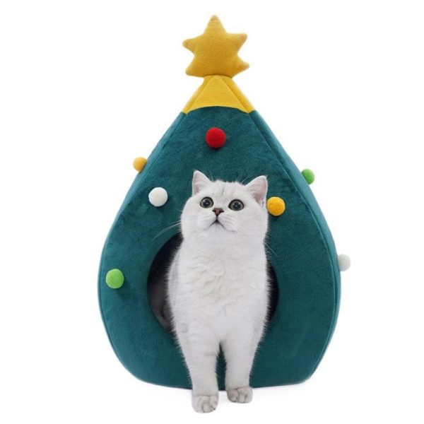 Christmas Comfy Cat Bed House - Image 2