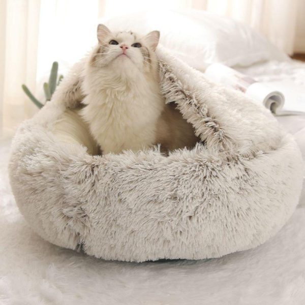 Winter 2 in 1 Cat Bed Round Warm Pet House