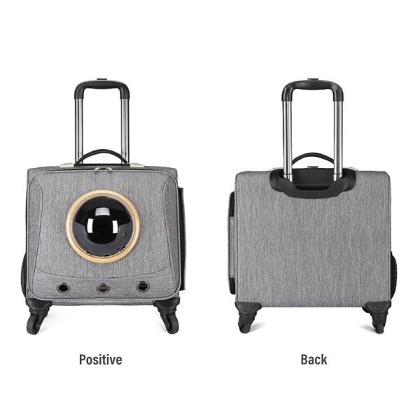 Pet Traveling Carrier Trolley Case With Space Capsule - Image 3