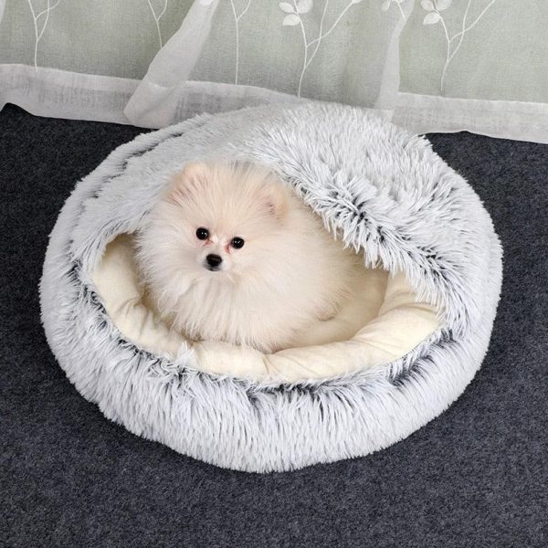 Winter 2 in 1 Cat Bed Round Warm Pet House - Image 5