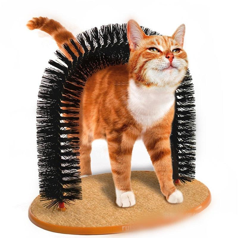 Cat Self Groomer Arch Round Fleece Base Toy