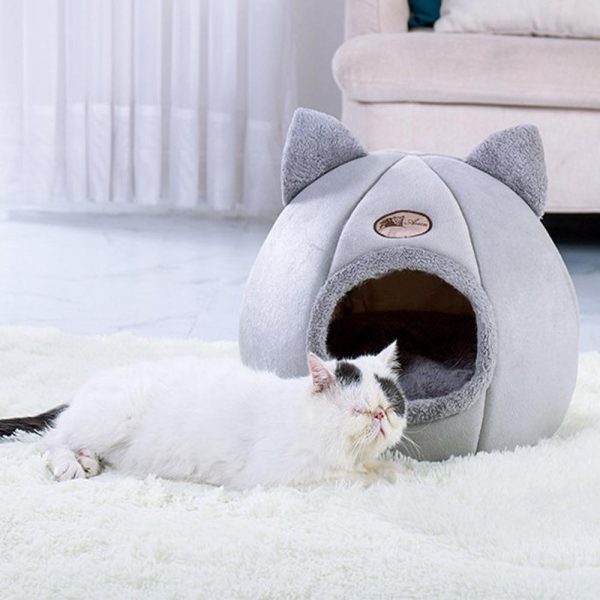 Indoor Cat Bed House With Mattress - Image 2