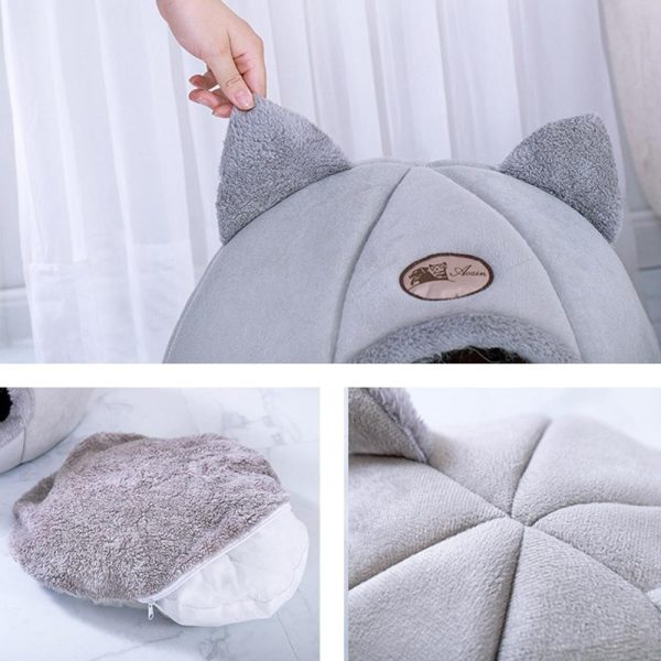 Indoor Cat Bed House With Mattress - Image 3