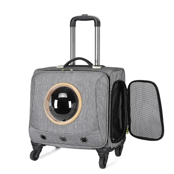 Pet Traveling Carrier Trolley Case With Space Capsule - Image 2