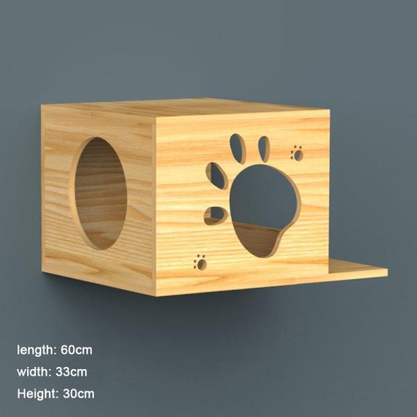 Wall-mounted Cat climbing Frame Cat Tree Solid Wood - Image 3