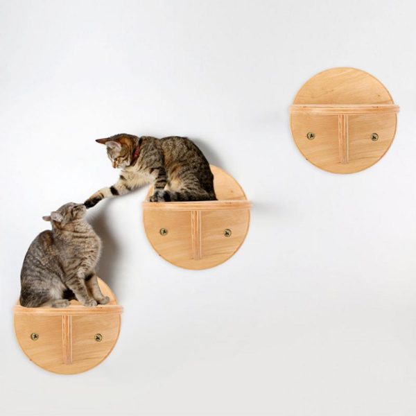 Wooden Cat Climbing Wall Steps